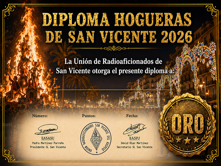 Diploma Hogueras de San Vicente del Raspeig 2026